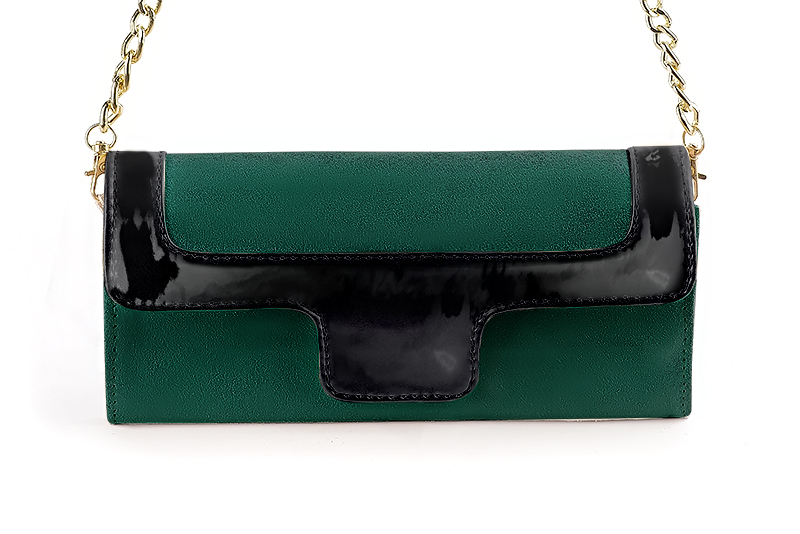 Pochette femme habill e vert meraude et noir brillant Mariages